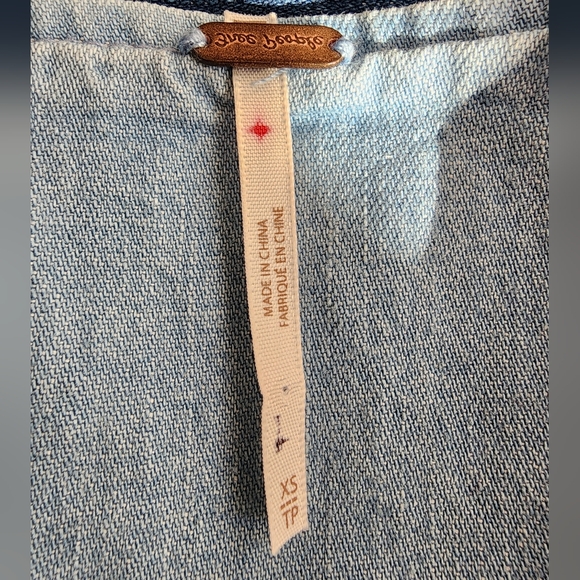 Free People Imogene Blue Denim Mini Dress Size XS - Picture 5 of 9